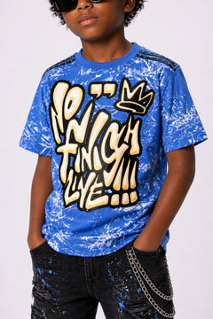 No Finish Line Blue Kids Tee