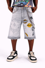 Night Sky Mens Denim Shorts