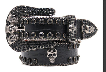 Belt 3 Skulls - BK/BK - XL
