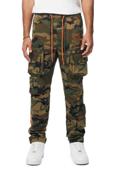 UTILITY NYLON CARGO PANTS - WOOD CAMO