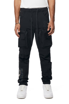 UTILITY NYLON CARGO PANTS - BLACK