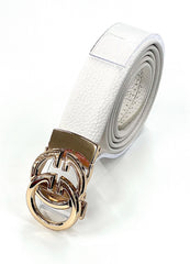 White Belt - WHITE/GLD - ADJUSTABLE