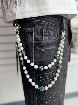 Whte Green Pocket Chain