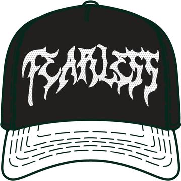 Fearless Rhinestone Snapback - BLACK/WHTE