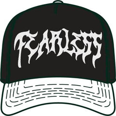 Fearless Rhinestone Snapback - BLACK/WHTE