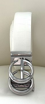Men'S Belt - WHITE/SIL - ADJUSTABLE