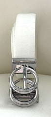 Men'S Belt - WHITE/SIL - ADJUSTABLE