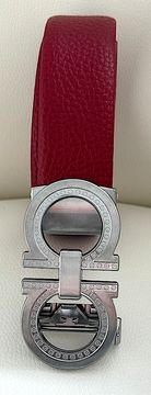Men'S Belt - SIL/RED - ADJUSTABLE