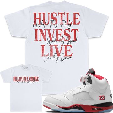 Hustle Invest Live - White T-Shirts