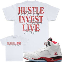 Hustle Invest Live - White T-Shirts