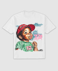 G WEST CANDY KID OVERSIZED TEE - WHITE/GREEN/RED