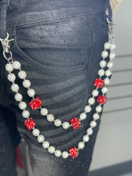 Red Chrome Cube Chain