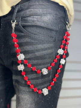 Drunz Red.Silver.Square Chain