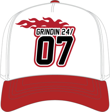 Grindin 24/7 Snapback - WHT/RED