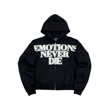 Black 'End' Rhinestone hoodie