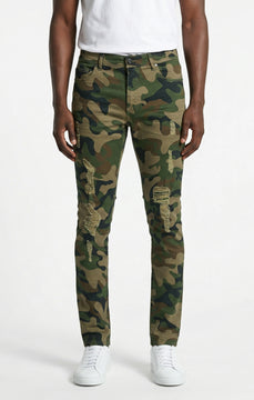 Core Ripped Jeans - Olive Camo (066)