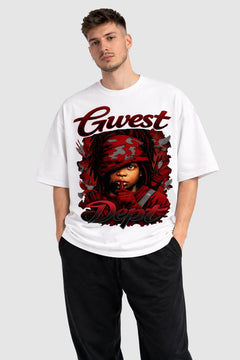 G WEST SCARFACE TEE - WHITE/RED/GREY