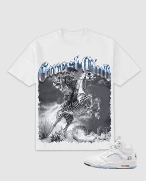 G WEST RIDER OF FLAMES TEE - WHITE/GREY