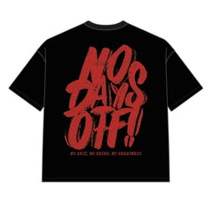 DYS1-26T21, OVERSIZED T-SHIRT W. PUFF PRINT - BLACK/RED
