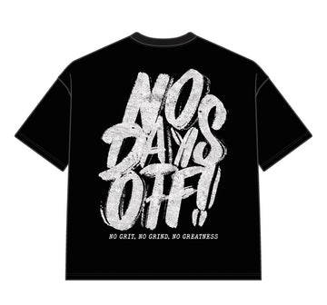 DYS1-26T21, OVERSIZED T-SHIRT W. PUFF PRINT - BLACK/WHITE