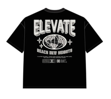 DYS1-26T22, OVERSIZED T-SHIRT W. PUFF PRINT - BLACK