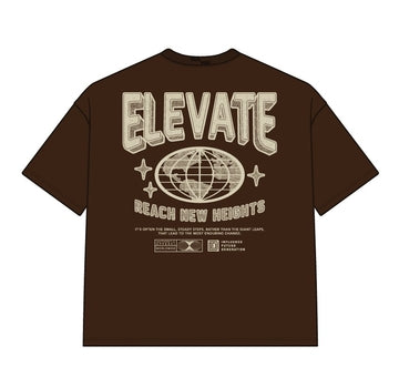 DYS1-26T22, OVERSIZED T-SHIRT W. PUFF PRINT - MOCHA