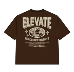 DYS1-26T22, OVERSIZED T-SHIRT W. PUFF PRINT - MOCHA