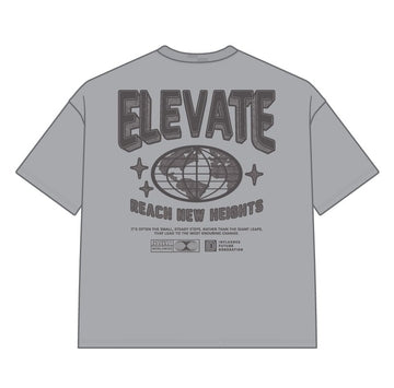 DYS1-26T22, OVERSIZED T-SHIRT W. PUFF PRINT - NEUTRAL GRAY
