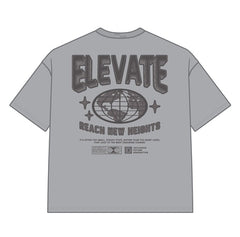 DYS1-26T22, OVERSIZED T-SHIRT W. PUFF PRINT - NEUTRAL GRAY