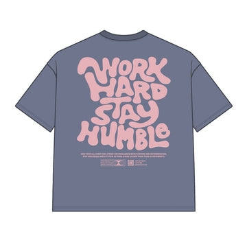 DYS1-26T23, OVERSIZED T-SHIRT W. PUFF PRINT - BLUE GRANITE