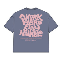 DYS1-26T23, OVERSIZED T-SHIRT W. PUFF PRINT - BLUE GRANITE