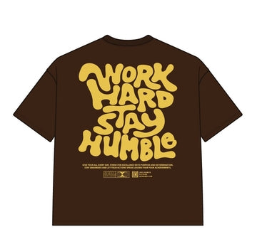 DYS1-26T23, OVERSIZED T-SHIRT W. PUFF PRINT - MOCHA