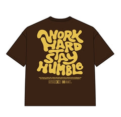 DYS1-26T23, OVERSIZED T-SHIRT W. PUFF PRINT - MOCHA