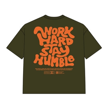 DYS1-26T23, OVERSIZED T-SHIRT W. PUFF PRINT - OLIVE