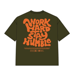 DYS1-26T23, OVERSIZED T-SHIRT W. PUFF PRINT - OLIVE