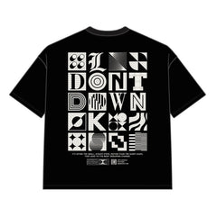 DYS1-26T24, OVERSIZED T-SHIRT W. PUFF PRINT - BLACK WHITE