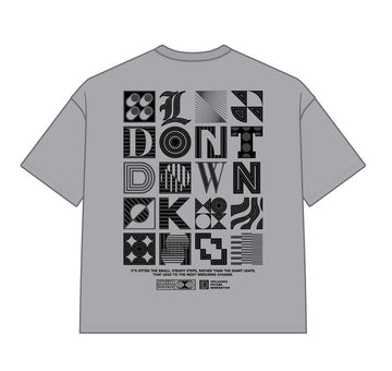 DYS1-26T24, OVERSIZED T-SHIRT W. PUFF PRINT - NEUTRAL GRAY