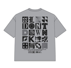 DYS1-26T24, OVERSIZED T-SHIRT W. PUFF PRINT - NEUTRAL GRAY