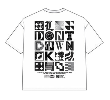 DYS1-26T24, OVERSIZED T-SHIRT W. PUFF PRINT - WHITE