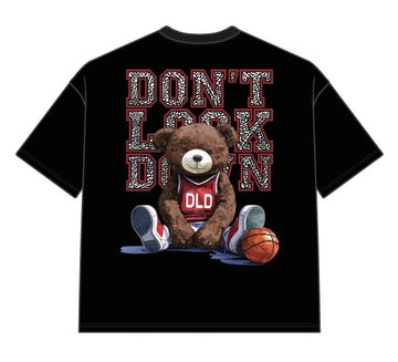 DYS1-26T40, OVERSIZED T SHIRT WITH PUFF PRINT - BLACK