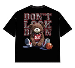 DYS1-26T40, OVERSIZED T SHIRT WITH PUFF PRINT - BLACK