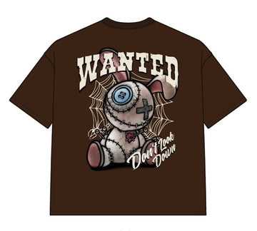 DYS1-26T41, OVERSIZED T SHIRT WITH PUFF PRINT - MOCHA