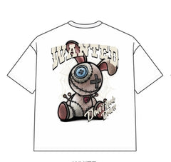 DYS1-26T41, OVERSIZED T SHIRT WITH PUFF PRINT - WHITE