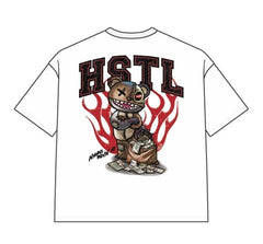 DYS1-26T44, OVERSIZED T SHIRT WITH PUFF PRINT - WHITE