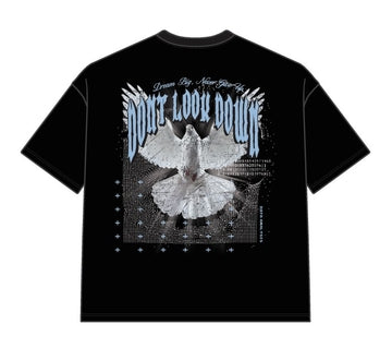 DYS1-26T45, OVERSIZED T SHIRT WITH PUFF PRINT - BLACK