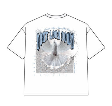 DYS1-26T45, OVERSIZED T SHIRT WITH PUFF PRINT - WHITE