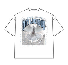 DYS1-26T45, OVERSIZED T SHIRT WITH PUFF PRINT - WHITE