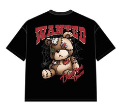 DYS1-26T50, OVERSIZED T SHIRT WITH PUFF PRINT - BLACK