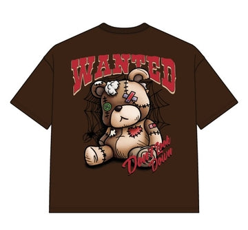 DYS1-26T50, OVERSIZED T SHIRT WITH PUFF PRINT - MOCHA