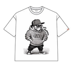 DYF1-25T40, OVERSIZED T SHIRT WITH PUFF PRINT - WHITE